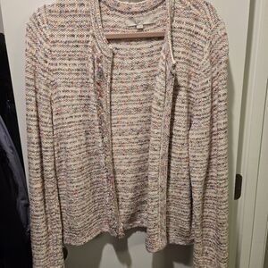 Colorful knit blazer cardigan fall tweed timeless